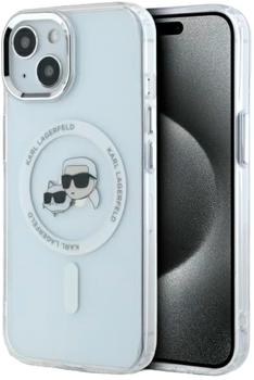 Панель Karl Lagerfeld IML Metal Karl&Choupette Head MagSafe do Apple iPhone 15 White (KLHMP15SHLSKCH)