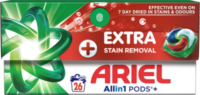 Капсули для прання Ariel Extra Stain Removal All in 1 Pods 26 шт (8700216765305)