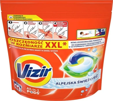 Капсули для прання Vizir All in 1 Pods Alpine Fresh 44 шт (8700216746274)