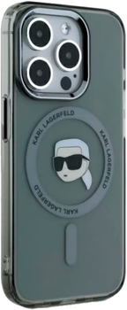 Панель Karl Lagerfeld IML Metal Karl Head MagSafe do Apple iPhone 15 Pro Max Black (KLHMP15XHLSKIK)