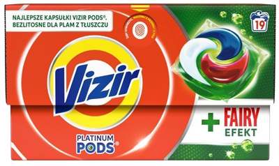 Капсули для прання Vizir Platinum Pods Fairy Efekt 19 шт (8700216745413)