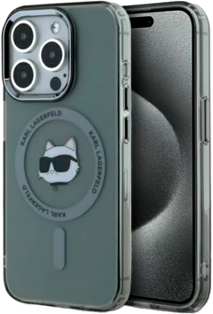 Панель Karl Lagerfeld IML Metal Choupette Head MagSafe do Apple iPhone 15 Pro Max Black (KLHMP15XHLSCHK)