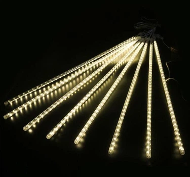 Светодиодная LED гирлянда-сосульки для фасада и улицы 50 см 8 шт Белый теплый