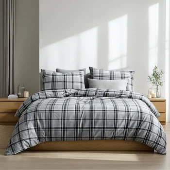 Простынь фланелевая SoundSleep Flanel Cozy Grey 150х240 см фланель клетка серая (2800004995726)