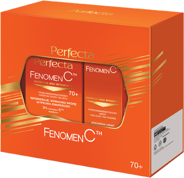 Набір для догляду за обличчям Perfecta Fenomen C 70+ Крем денний та нічний від зморшок 50 мл + Крем для шкіри навколо очей від зморшок 15 мл (5900525089724)