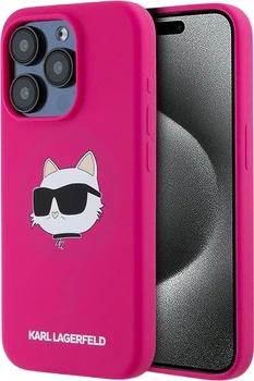 Etui plecki Karl Lagerfeld Silicone Choupette Head MagSafe do Apple iPhone 15 Pro Fuchsia (3666339257422)