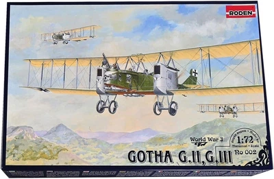 Бомбардировщик Gotha G.II, GIII Сборная пластикова модель в масштабе 1:72 Roden
