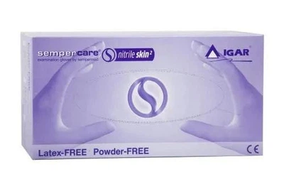 Перчатки нитриловые Igar Sempercare Nitrile Skin2 смотровые нестерильные неопудренные М 100 пар.