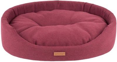 Legowisko dla psów Amiplay Montana owalne S Bordowe (5907563274112)