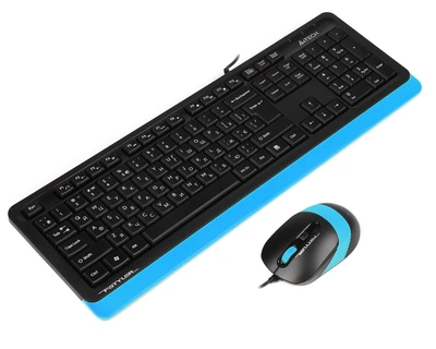 Комплект клавіатура та миша A4Tech F1010 вологозахищений Чорний/Блакитний