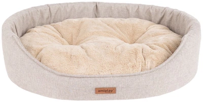 Legowisko dla psów Amiplay Como owalne L Beżowe (5907563312630)