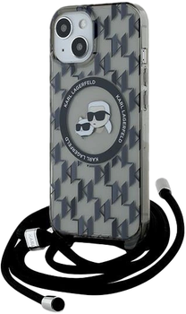 Etui Karl Lagerfeld IML Crossbody Monogram Karl & Choupette do Apple iPhone 13/14/15 Black  (KLHMP15SHCKCKLCK)