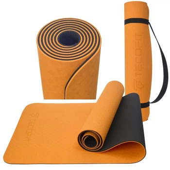 Dual Color TPE Mat Двухцветный коврик TECOFIT Orange+black (TOP18013825/4)