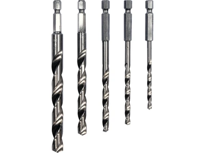 Набор сверл по металлу 6-гранный хвостовик HEX 1/4 ", HSS. Ø = 4, 5, 6, 8, 10 мм, 5 шт. STHOR (21650)