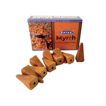 Аромаконусы обратного потока Мирра Myrrh 10 конусов Satya 8904234413747