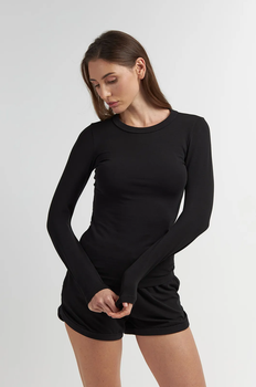 Жіночий чорний джемпер з U-подібним вирізом S BASIC 02/04/02SBlack ELLEN