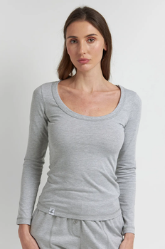 Жіночий сірий джемпер з U-подібним вирізом S BASIC 02/03/06SGrey ELLEN