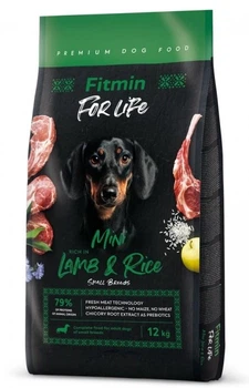 Sucha karma dla psów Fitmin For Life Mini Jagnięcina z ryżem 12 kg (8595237034260)