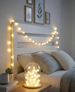 Гірлянда на 10 м., 200 LED діодів кульок, дріт гнучкий білий, світіння Біле тепле від 220В, 8 режимів роботи (на ялинку, штору, вікно, стіну)