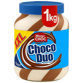 Шоколадна паста Mister CHOC Choco Duo XXL шоколадно-молочна з горіхом 1 кг