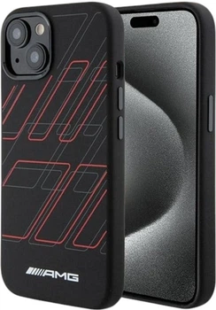 Панель AMG Silicone Large Rhombuses Pattern MagSafe для Apple iPhone 15/14/13 Black (AMHMP15S23SSPK)