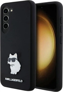 Etui Karl Lagerfeld Silicone Choupette Metal Pin do Samsung Galaxy S23 Black (KLHCS23SSMHCNPK)