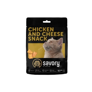 Хрумкі ласощі Savory Cats Snacks Pillows Gourmand with Chicken and Cheese для дорослих вибагливих котів, 180г