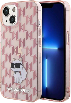 Панель Karl Lagerfeld Monogram Choupette для Apple iPhone 15 / 14 / 13 Pink (KLHCP15SHNCMKLP)