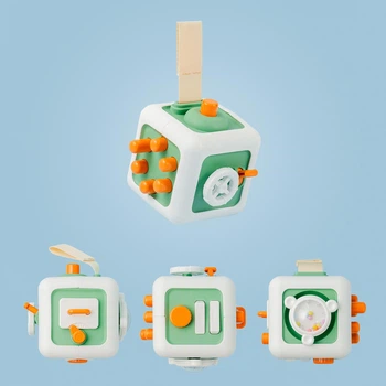 Маленький бизикуб Штурвал Yandong toys, зеленый, пластик, 18м+