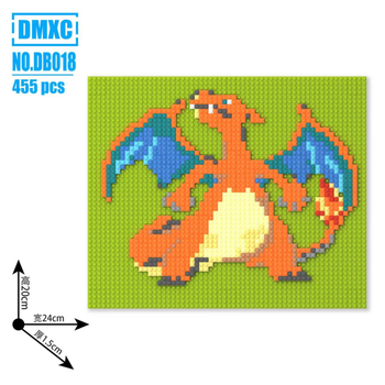 Мозаика на доске BRICKS Charizard 455 деталей 240×200 мм