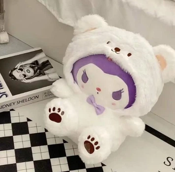 Мягкая игрушка Hello Kitty Kuromi Хелоу Кити Куроми в костюмчике мишки 22 см