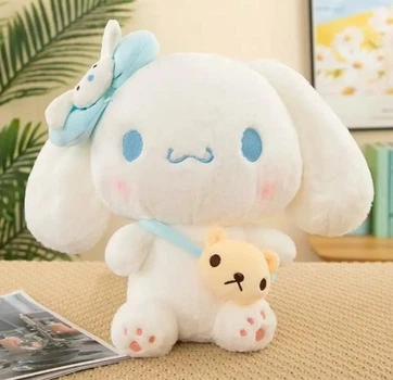 М’яка іграшка Hello Kitty Сіннаморол Санрио з бантом та сумочкою, плюшева іграшка Cinnamoroll Sanrio 40 см