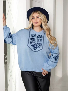 Жіночий вʼязаний светр KVITKA, колір Блакитний розмір One Size