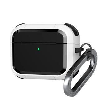 Чехол для наушников Apple AirPods Pro 3, белый, Panzer, противоударный защитный кейс из TPU и поликарбоната, усиленные стенки, защита от царапин, пыли и ударов, легкий и компактный, с карабином для крепления, ArmorStandart (ARM88290)