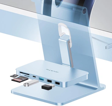 Док-станция Pulwtop 6в1 для iMac24 & Studio Display (blue)