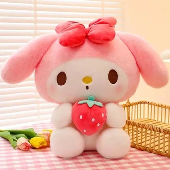 Мягкая игрушка Май Мелоди Хеллоу Китти My Melody Sanrio, Hello Kitty с клубничкой 40 см