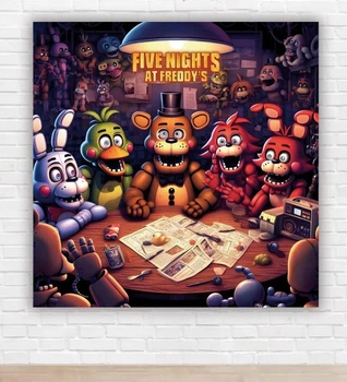 Паперовий плакат "Фнаф. FNAF. П'ять ночей з Фредді. Five Nights at Freddy." розмір 150х150см