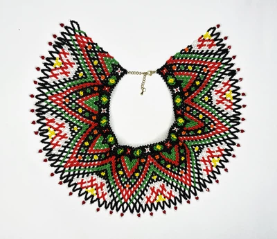 Традиционная украинская силянка из бисера HatynkaUA Necklace 34 см Разноцветный (SUN999_37)