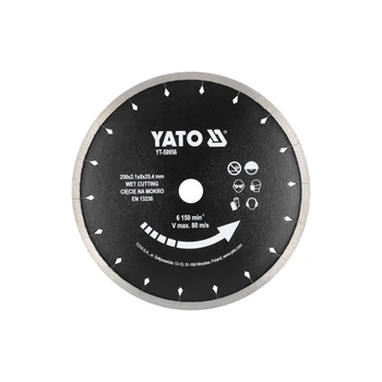Диск отрезной алмазный Yato по керамике Ø=250/25.4 х 2.1 мм в мокром режиме (YT-59956)
