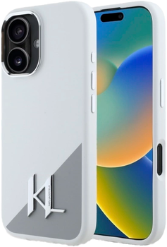 Панель Karl Lagerfeld Shadow Initial MagSafe для Apple iPhone 16 White (KLHMP16SSCMKMPCH)