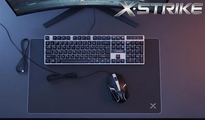 Комплект проводная клавиатура + мышь RGB USB XSTRIKE X-1014 Black с подсветкой