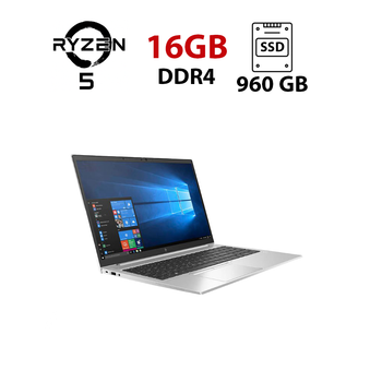 Ультрабук HP EliteBook 855 G7 / 15.6" (1920x1080) IPS / AMD Ryzen 5 Pro 4650U (6 (12) ядер по 2.1 - 4.0 GHz) / 16 GB DDR4 / 960 GB SSD / AMD Radeon RX Vega 6 Graphics / WebCam б/у