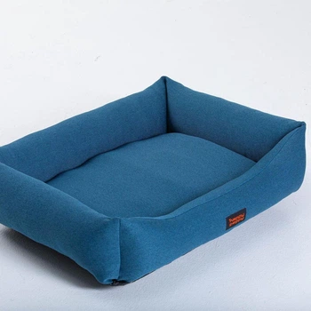 Лежак для собак и котов Happy Peppy Sofa Рогожка 110х70 см Синий