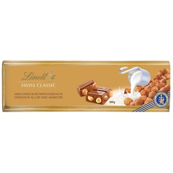 Шоколад Lindt Swiss Premium молочний з фундуком 300 г