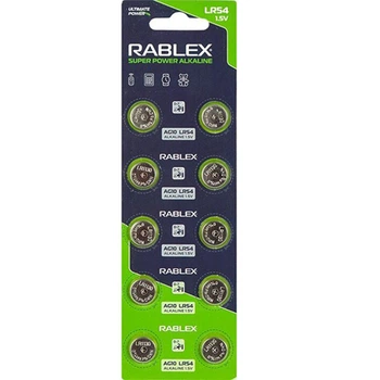 Батарейка Rablex AG10 (LR1130) блістер 10 шт (57507)