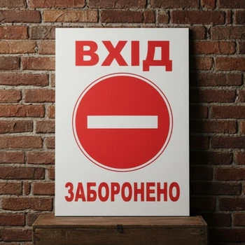 Пластиковая-ПВХ табличка с печатью "Вход воспрещен" 29.7х21см прямоугольная