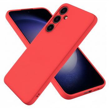 Чехол Fiji Full Soft Premium для Samsung Galaxy S24 FE (S721) противоударный бампер с микрофиброй Red
