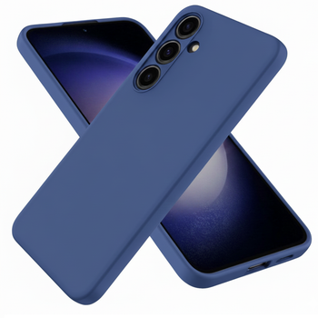 Чехол Fiji Full Soft Premium для Samsung Galaxy S24 (S921) противоударный бампер с микрофиброй Dark Blue