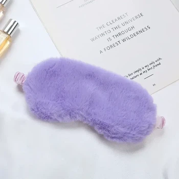 Маска для сна плюшевая "Plush фиолетовая". Повязка на глаза детская. Наглазная маска женская