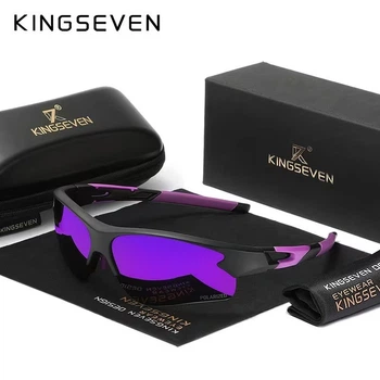 Поляризационные солнцезащитные очки для активного отдыха и спорта KINGSEVEN 961 Black Purple